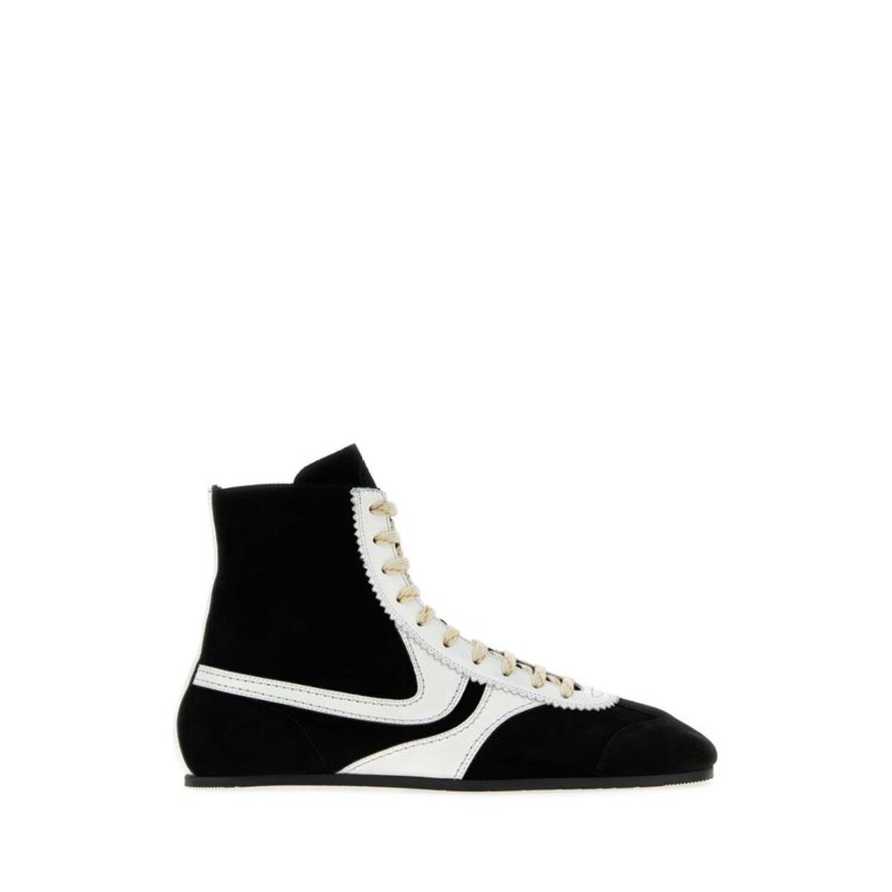 Dries Van Noten Men Black Suede Sneakers